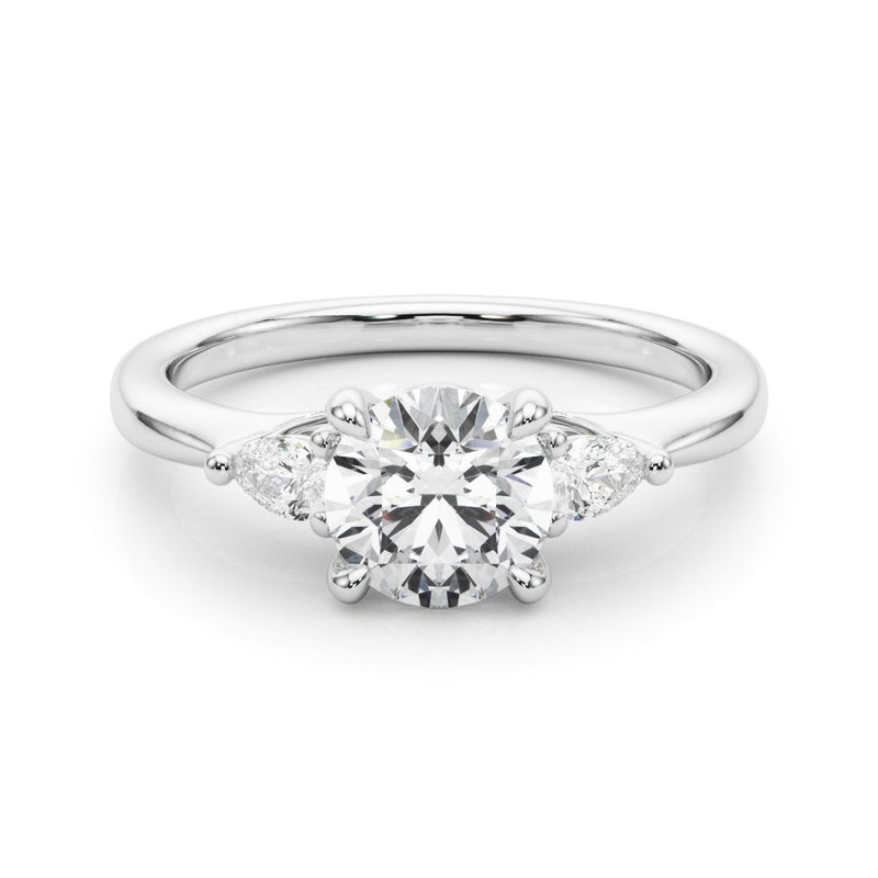 Melina Round Three Stone Engagement Ring