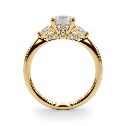 Melina Round Single Row Engagement Ring In 14k White Gold