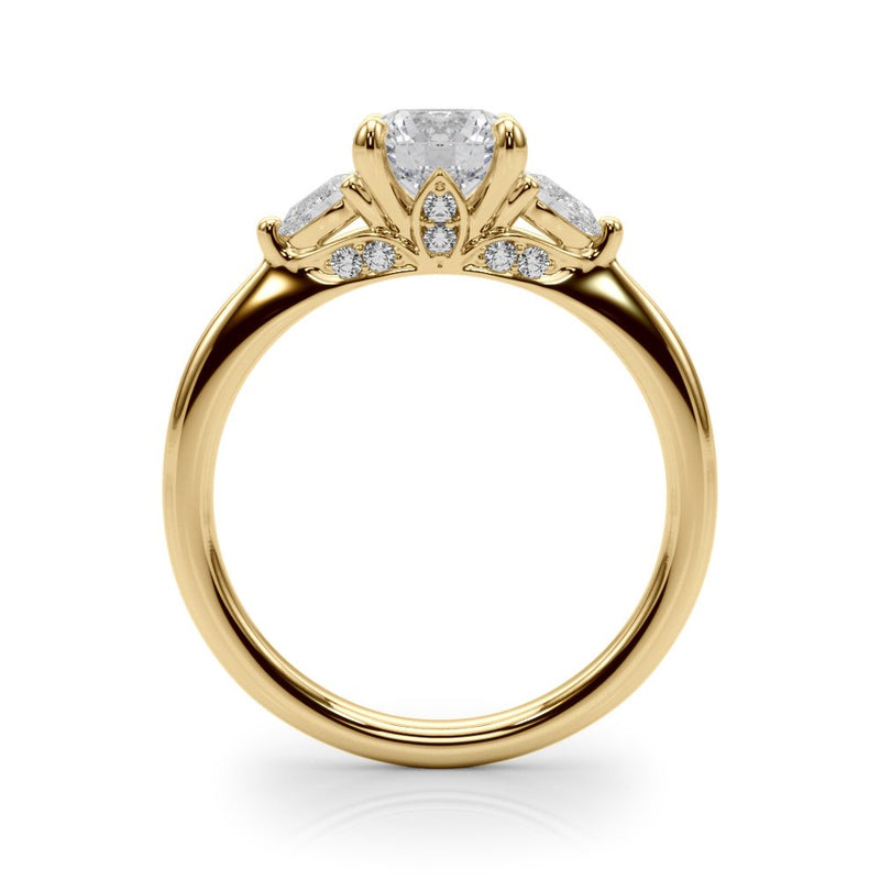 Melina Round Three Stone Engagement Ring