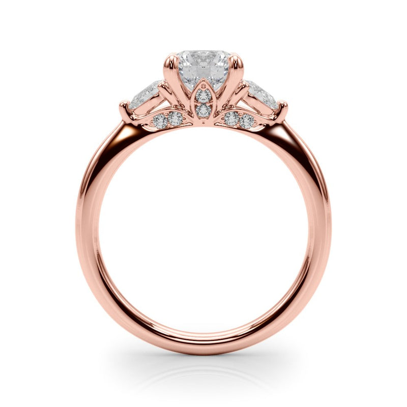 Melina Round Three Stone Engagement Ring