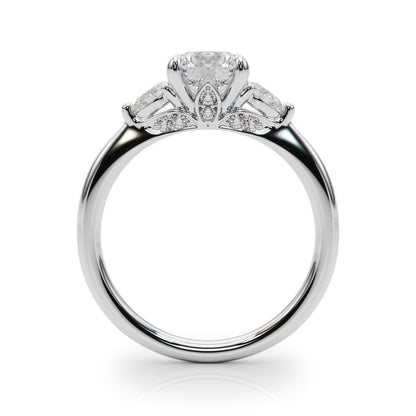 Melina Round Single Row Engagement Ring In 14k White Gold