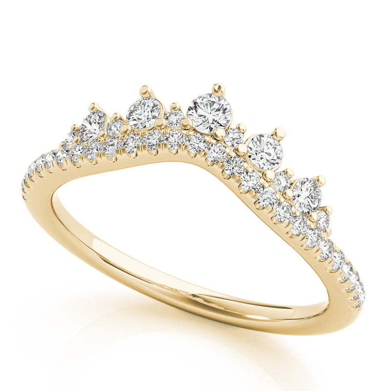 Wendy Chevron Diamond Curved Band