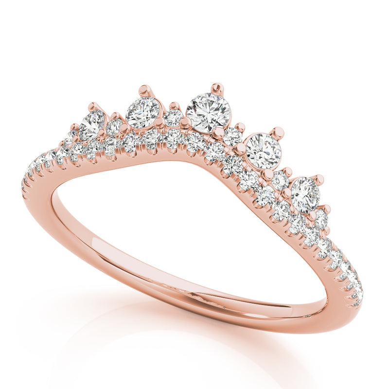 Wendy Chevron Diamond Curved Band