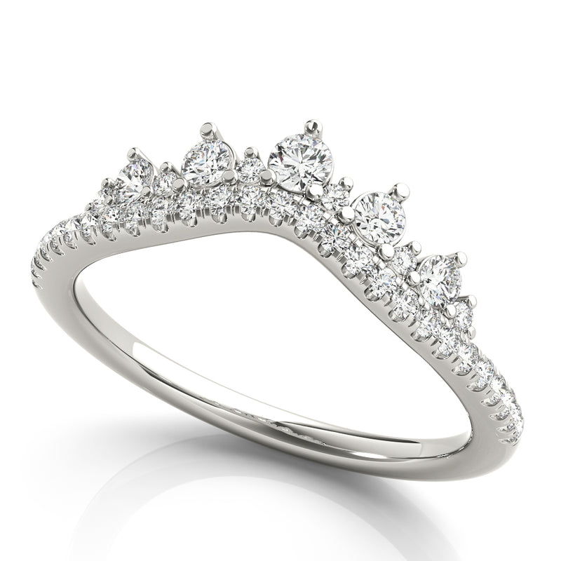 Wendy Chevron Diamond Curved Band