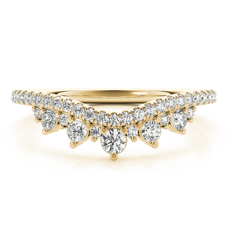 Wendy Chevron Diamond Curved Band