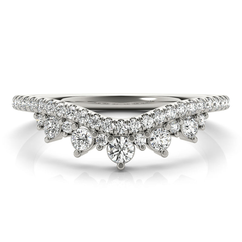 Wendy Chevron Diamond Curved Band