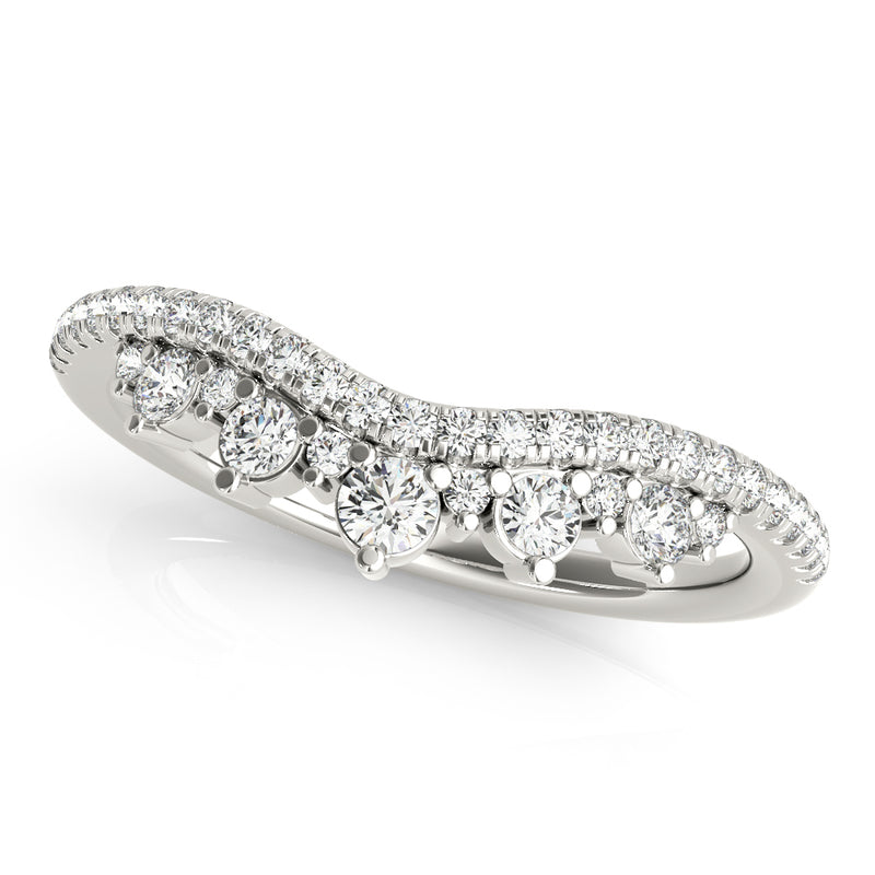 Wendy Chevron Diamond Curved Band