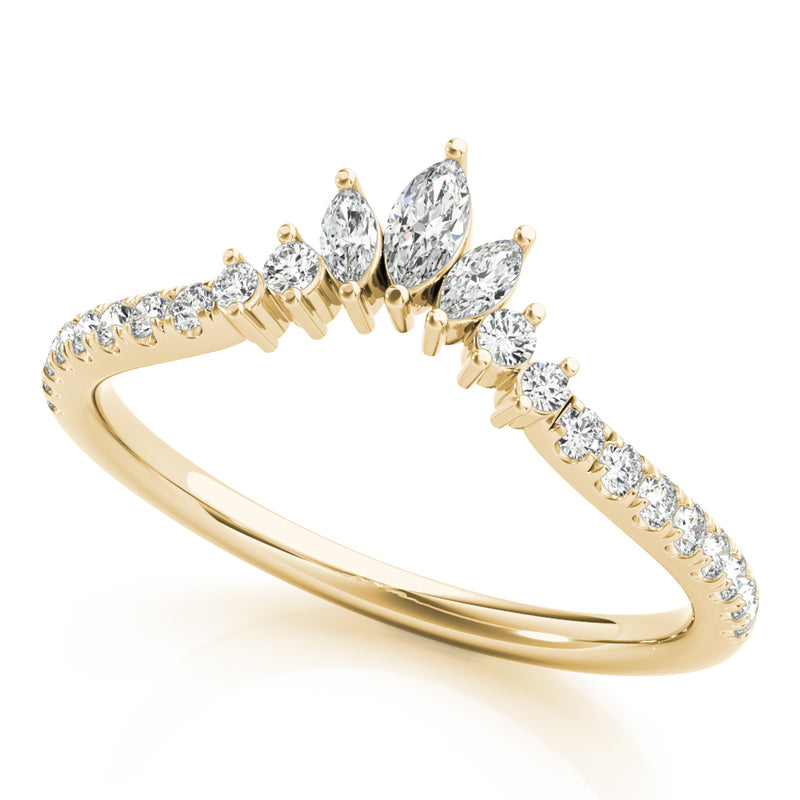 Wanda Marquise And Round Curved Diamond Band