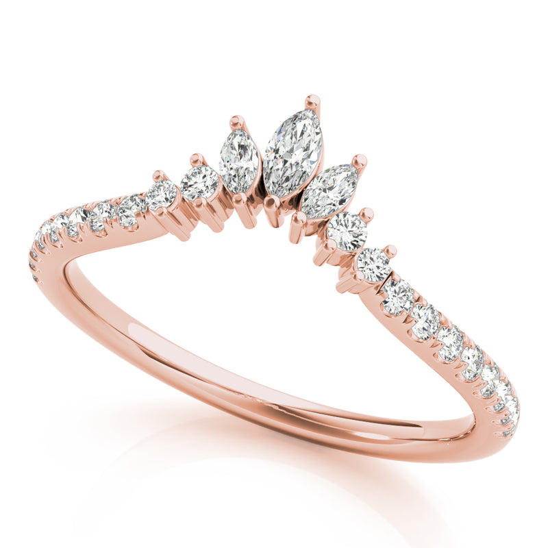 Wanda Marquise And Round Curved Diamond Band
