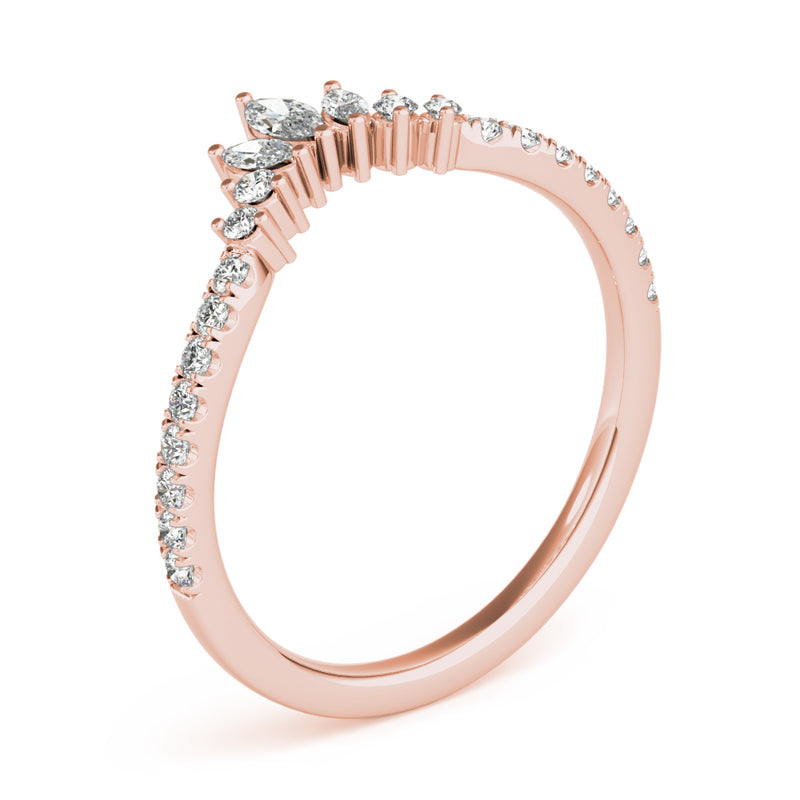 Wanda Marquise And Round Curved Diamond Band