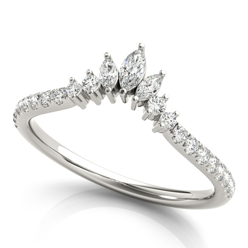 Wanda Marquise And Round Curved Diamond Band