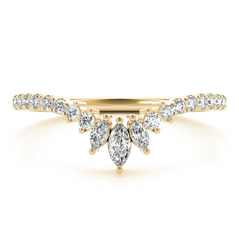 Wanda Marquise And Round Curved Diamond Band