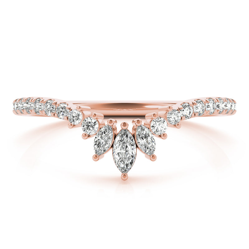 Wanda Marquise And Round Curved Diamond Band