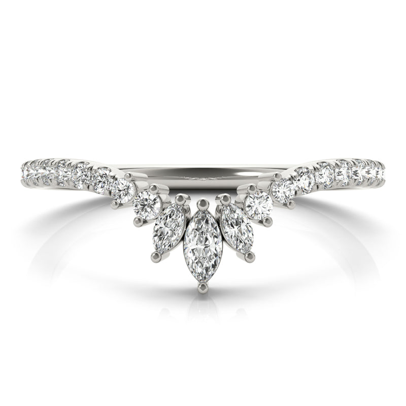 Wanda Marquise And Round Curved Diamond Band