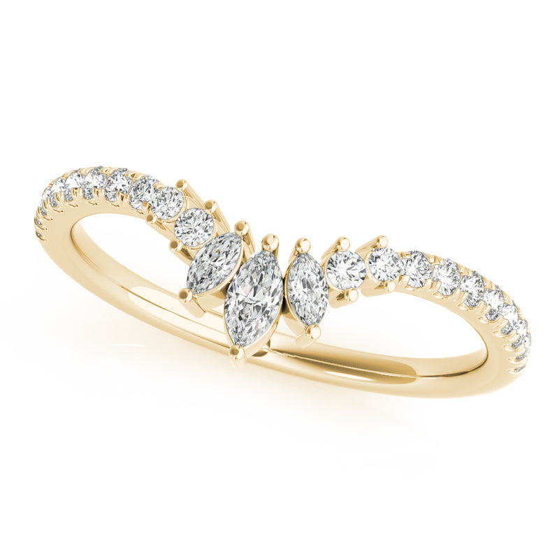 Wanda Marquise And Round Curved Diamond Band