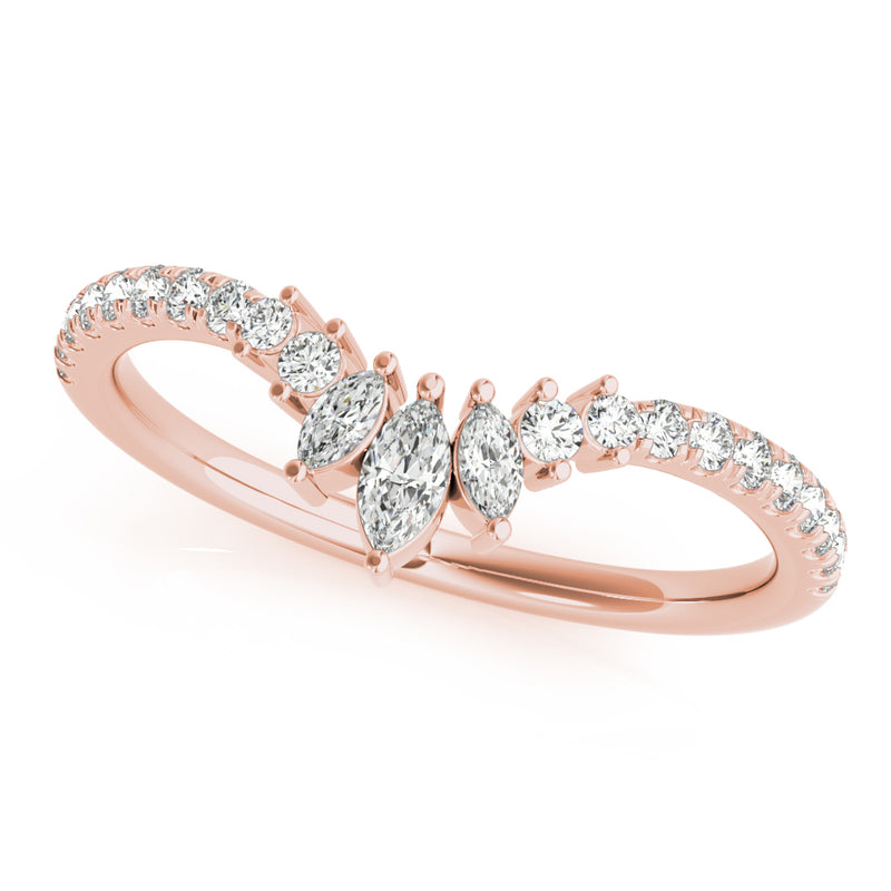 Wanda Marquise And Round Curved Diamond Band