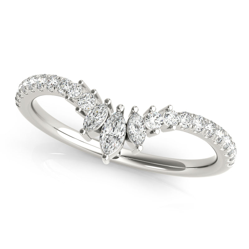 Wanda Marquise And Round Curved Diamond Band