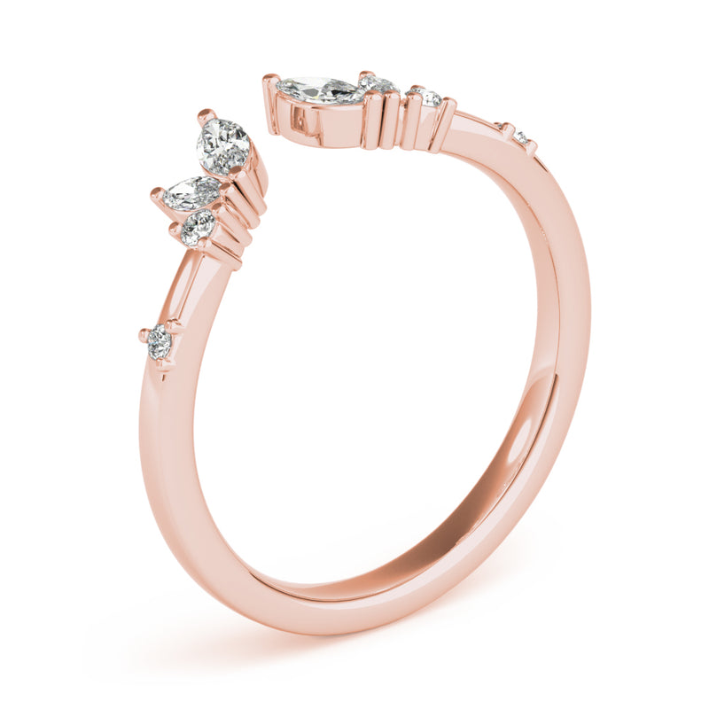 Wilhelmine Nature Inspired Chevron Diamond Band
