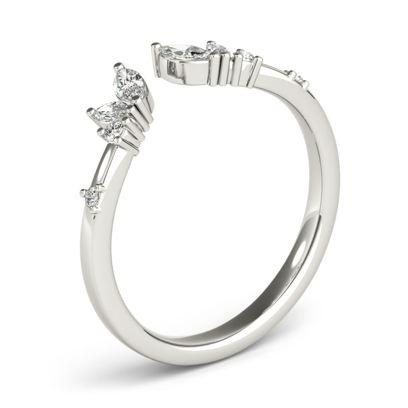 Wilhelmine Nature Inspired Chevron Diamond Band