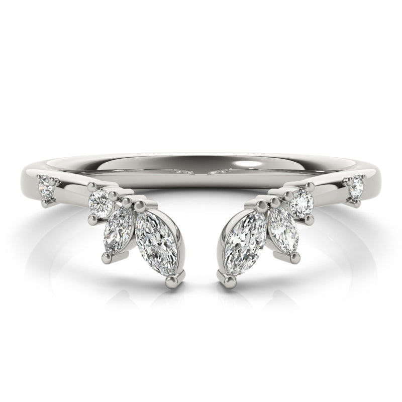 Wilhelmine Nature Inspired Chevron Diamond Band