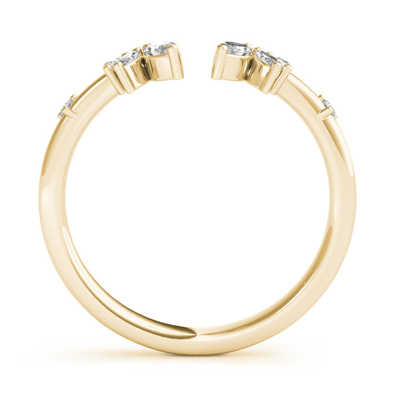 Wilhelmine Nature Inspired Chevron Diamond Band