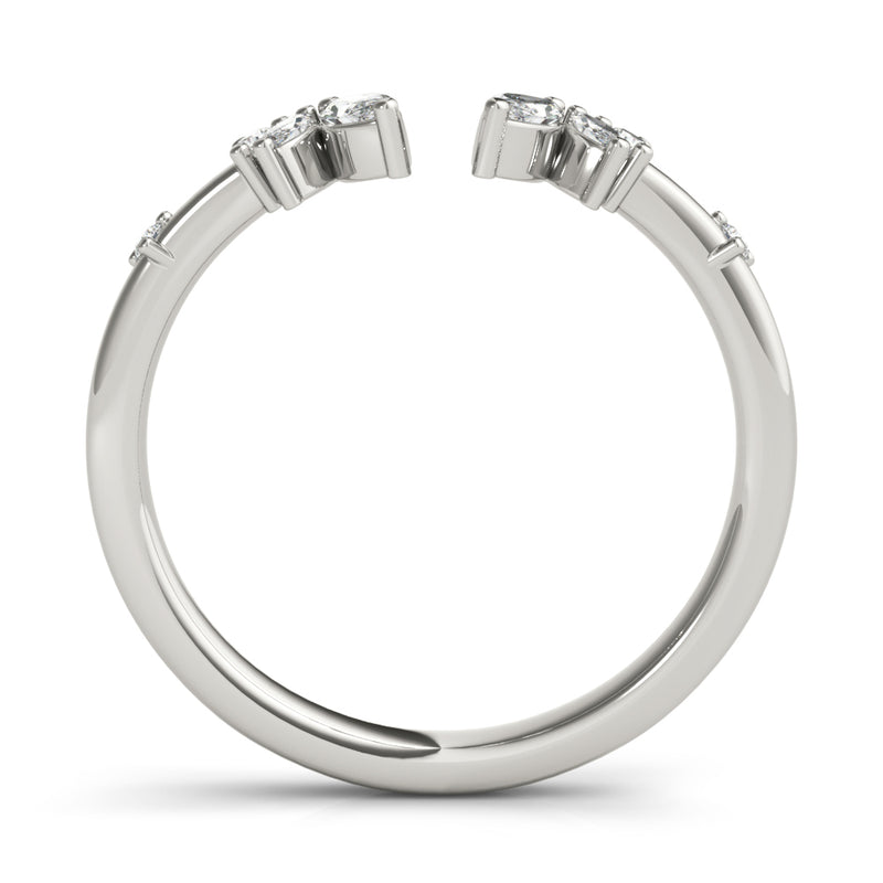 Wilhelmine Nature Inspired Chevron Diamond Band