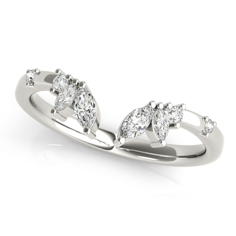 Wilhelmine Nature Inspired Chevron Diamond Band