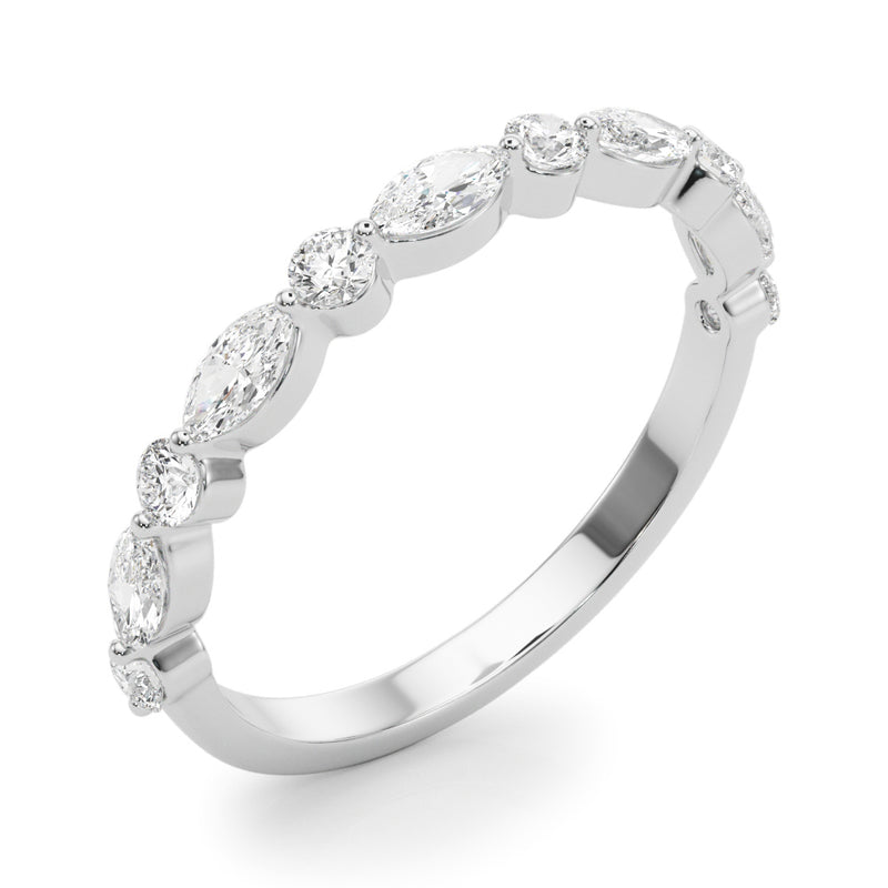 Ninon Marquise And Round Mixed Diamond Band