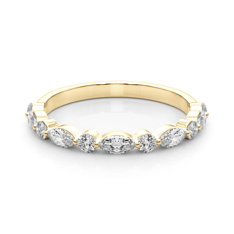 Ninon Marquise And Round Mixed Diamond Band