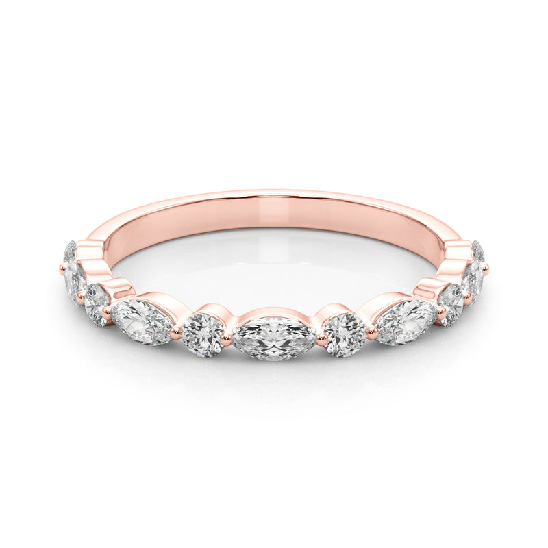 Ninon Marquise And Round Mixed Diamond Band