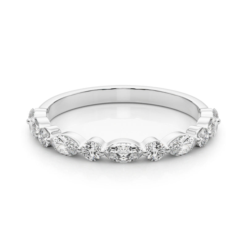 Ninon Marquise And Round Mixed Diamond Band