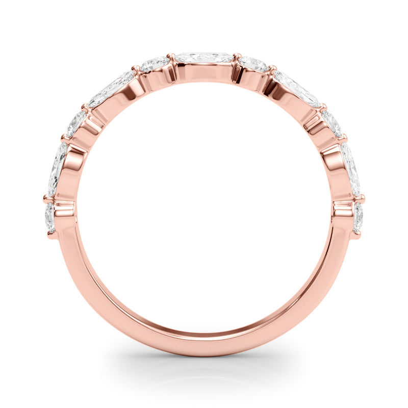 Ninon Marquise And Round Mixed Diamond Band