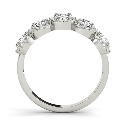 Five-Stone Round Halo Diamond Eternity Band – 0.74 ct