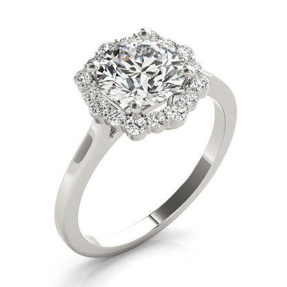 Joan Round Halo Engagement Ring