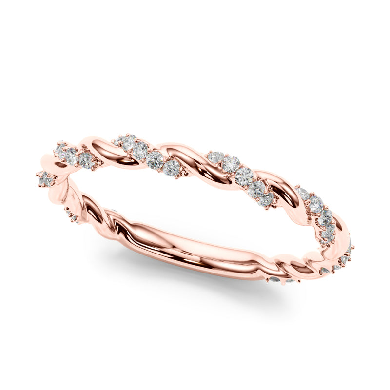 Soline Twisted Diamond Stackable Band