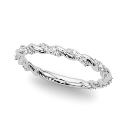 Twisting Alternating Diamond Wedding Band – 0.20 ct