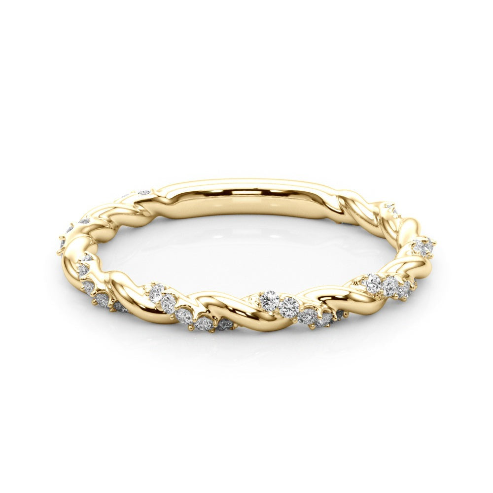 Twisting Alternating Diamond Wedding Band – 0.20 ct