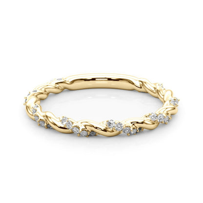 Twisting Alternating Diamond Wedding Band – 0.20 ct