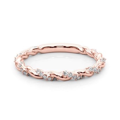 Twisting Alternating Diamond Wedding Band – 0.20 ct