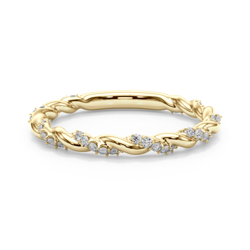 Soline Twisted Diamond Stackable Band