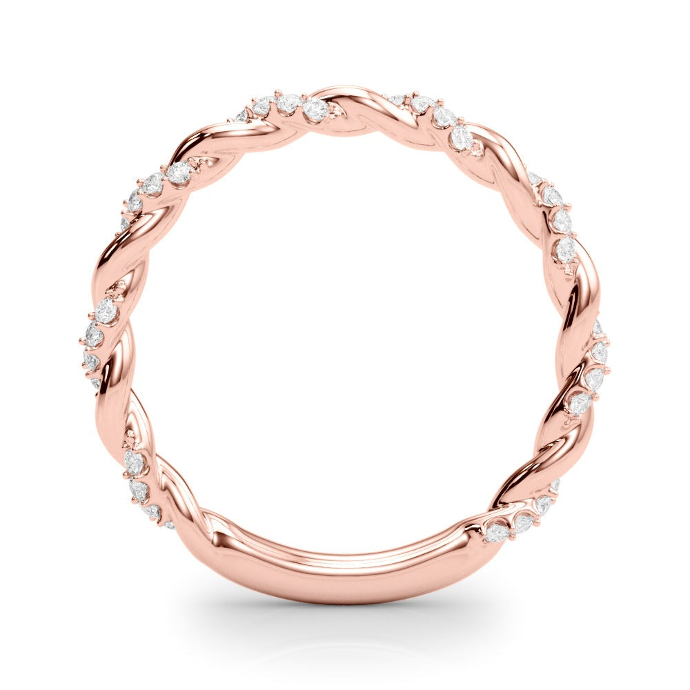 Twisting Alternating Diamond Wedding Band – 0.20 ct