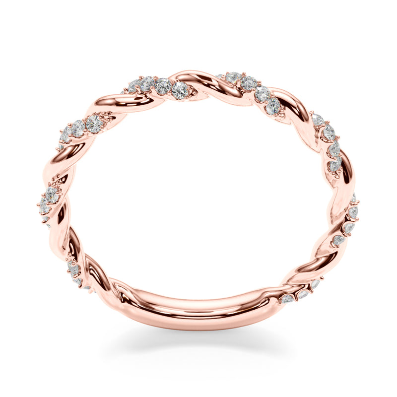 Soline Twisted Diamond Stackable Band