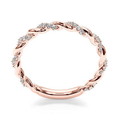Soline Twisted Diamond Stackable Band