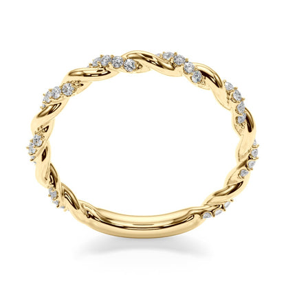 Soline Twisted Diamond Stackable Band