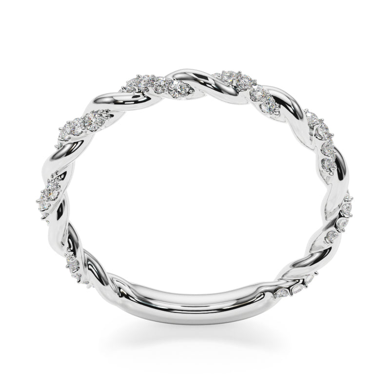Soline Twisted Diamond Stackable Band