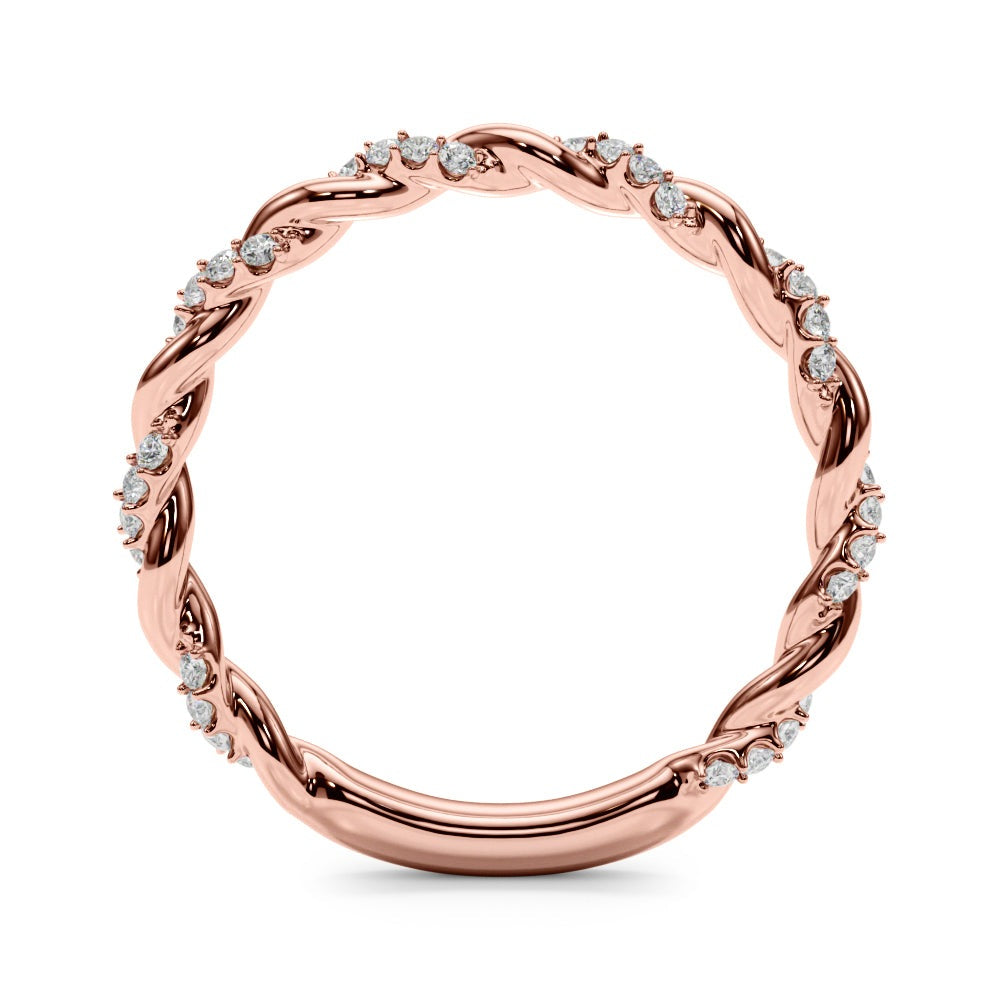 Soline Twisted Diamond Stackable Band