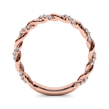 Soline Twisted Diamond Stackable Band