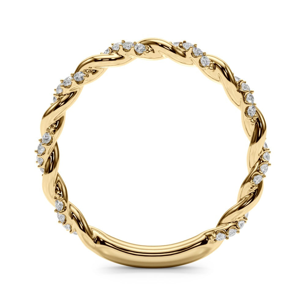Soline Twisted Diamond Stackable Band