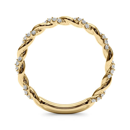 Soline Twisted Diamond Stackable Band