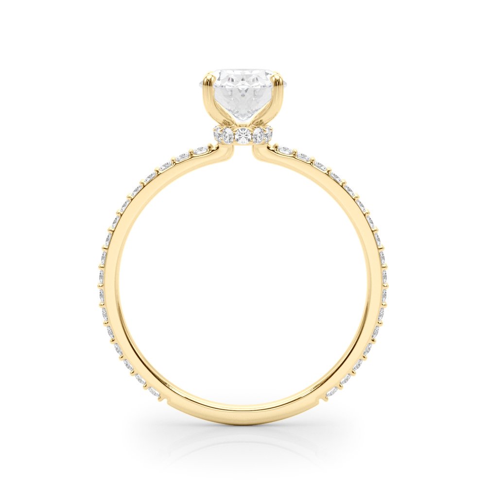 Felicia Oval Hidden Halo Single Row Engagement Ring